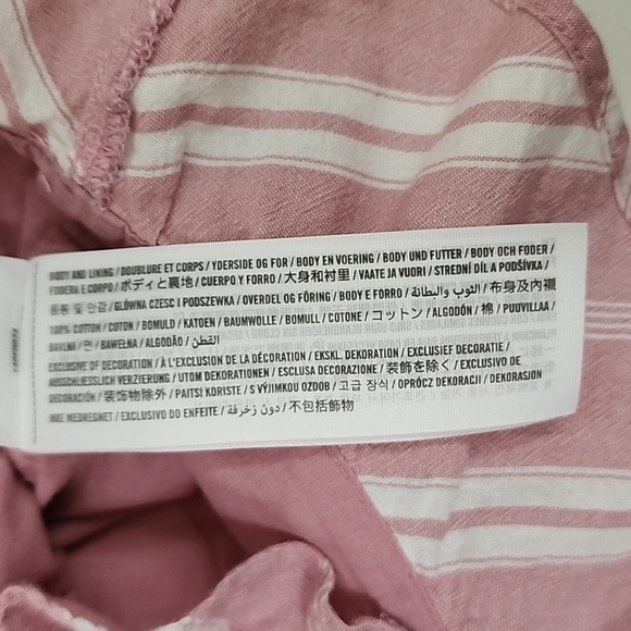 A&F pink and white striped flutter sleeve crop peplum top - Picture 9 of 10